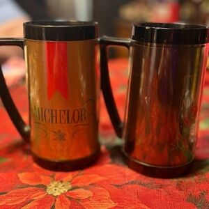 vintage Two Thermo Serv Michelob beer insulated mugs